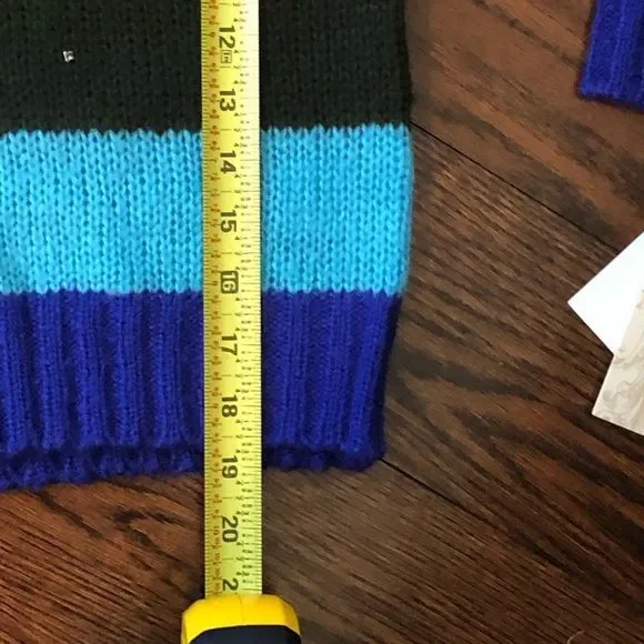 REWIND Womens Bold Rugby Stripe Colorful Lightweight Crewneck Sweater Sz Large - Picture 5 of 8